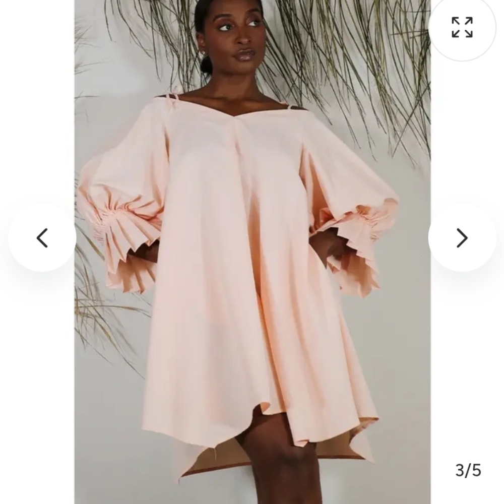 Chic Off-Shoulder Peach Mini Dress